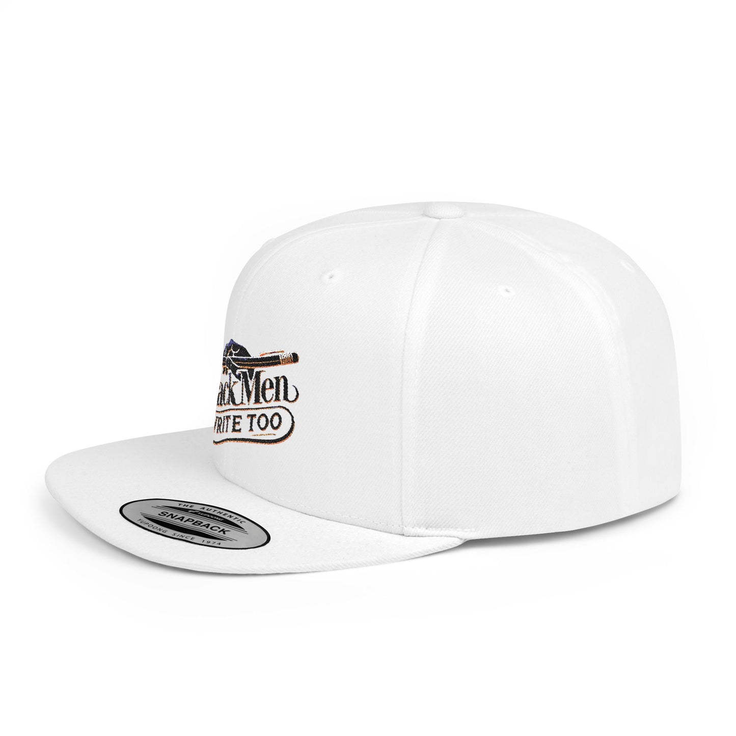 Black Men Write Too snapback hat, Flat bill cap for Black writers and creatives, Representation hat with empowering message, Gift for Black male authors, poets, and storytellers, Inspirational hat for daily wear and writing communities