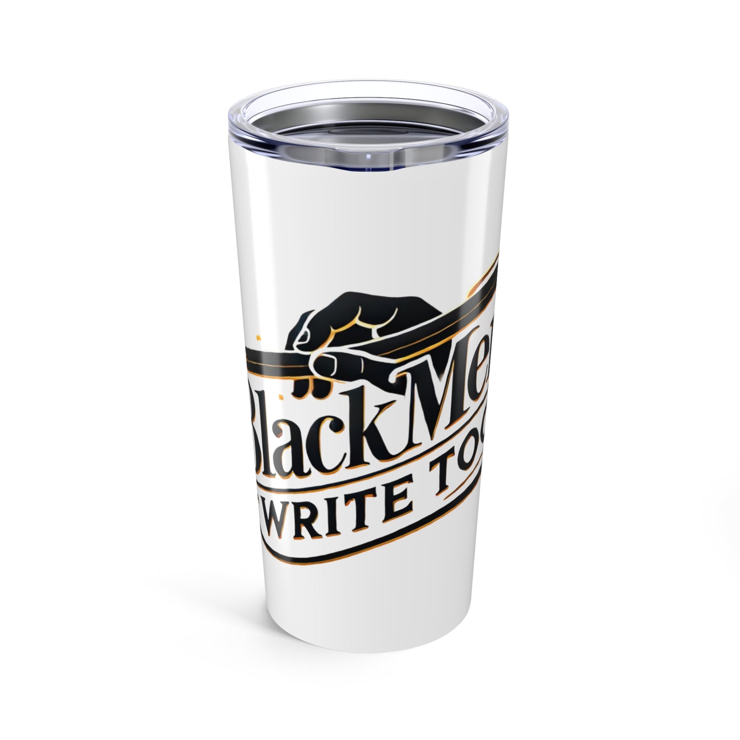 Black Men Write Too 20 oz Stainless Steel Tumbler – Inspirational Travel Mug for Writers, Authors, and Creatives