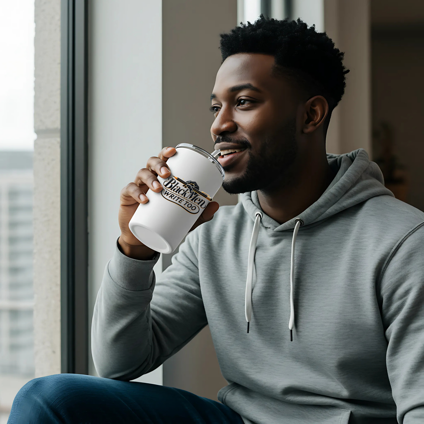 Black Men Write Too 20 oz Stainless Steel Tumbler – Inspirational Travel Mug for Writers, Authors, and Creatives