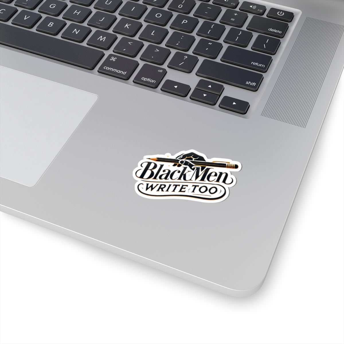 Black Men Write Too Sticker, Inspirational vinyl sticker for Black writers, Representation sticker for notebooks and laptops, gifts for Black creatives, Positive message stickers for writers and artists