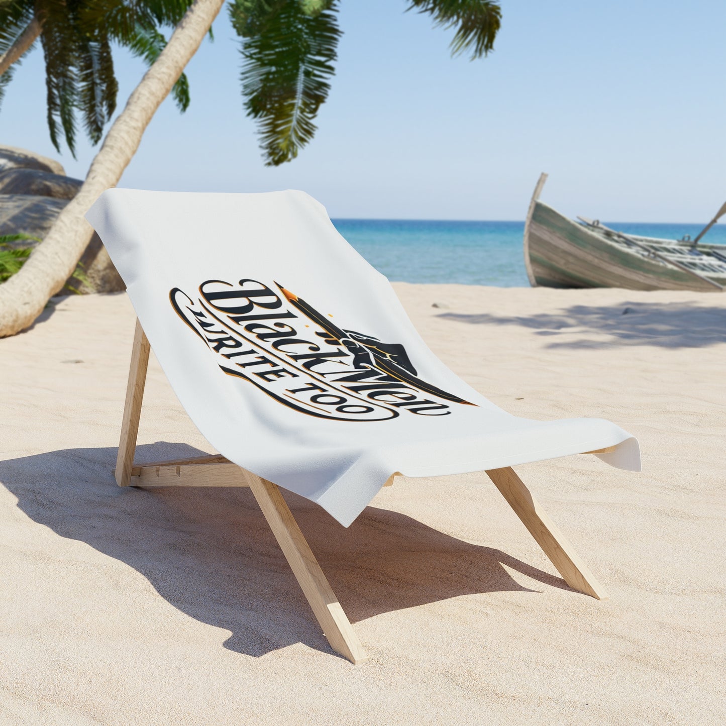 Black Men Write Too beach towel, Inspirational towel for Black writers and creatives, Beach and pool towel with empowering message, Gifts for Black authors, poets, and storytellers, Stylish towel for showcasing representation and pride