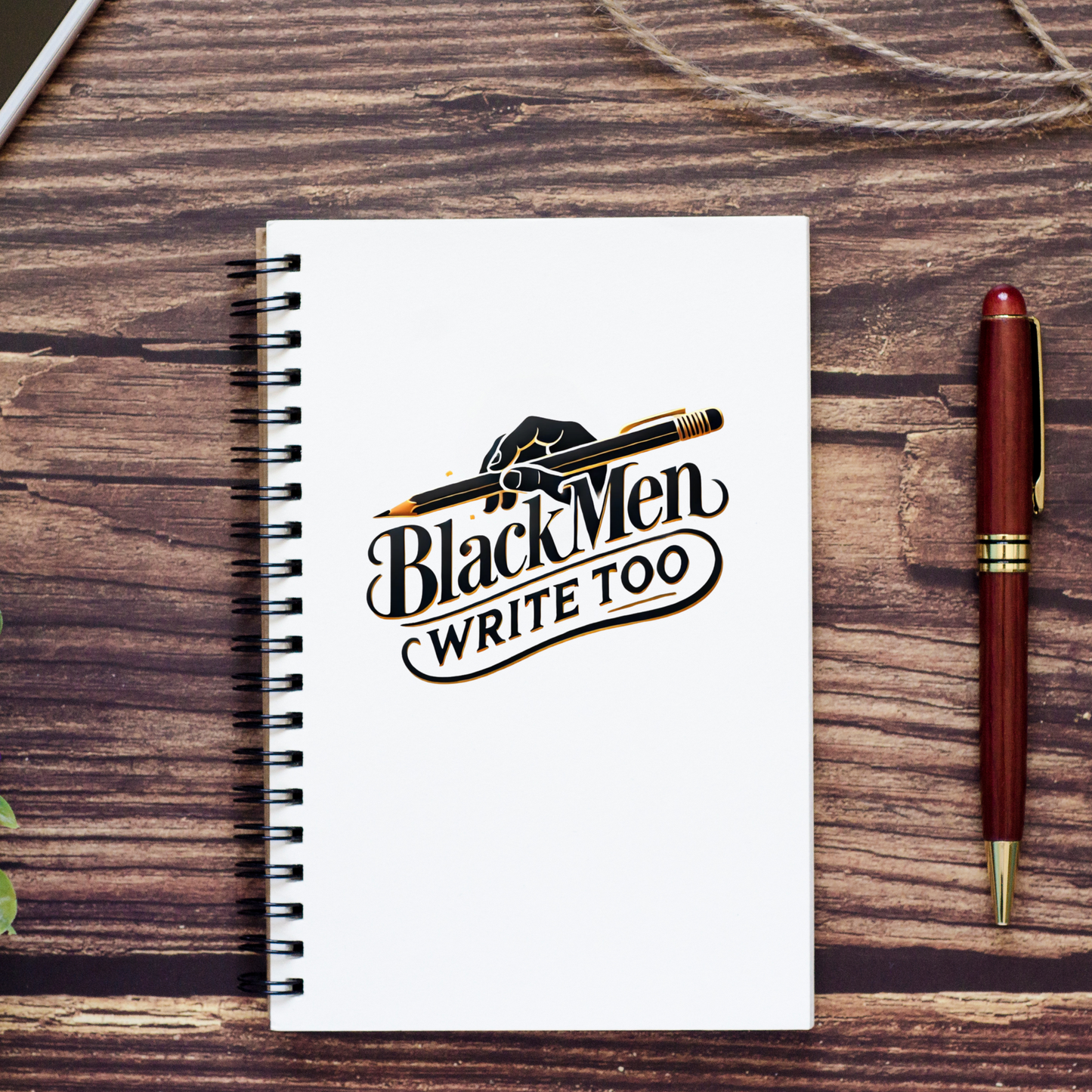 Black Men Write Too, Inspiration spiral notebook for Black writers, writing journal for Black men and creatives, Representation notebook for authors and artists, unique gift for writers, poets and students